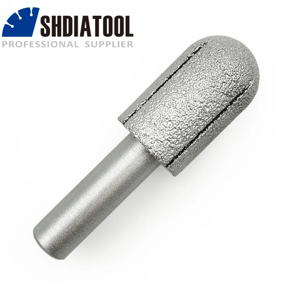 SHDIATOOL No.13 Ball-end Vuoto brasato del diamante punte del router per la pietra 12.7 millimetri shank per bordo profilo Raggio 12mm