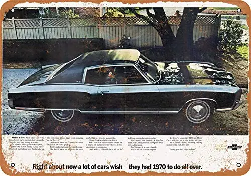 Metal Sign - 1970 Chevy Monte Carlo - Vintage Look Wall Decor for Cafe beer Bar Decoration Crafts