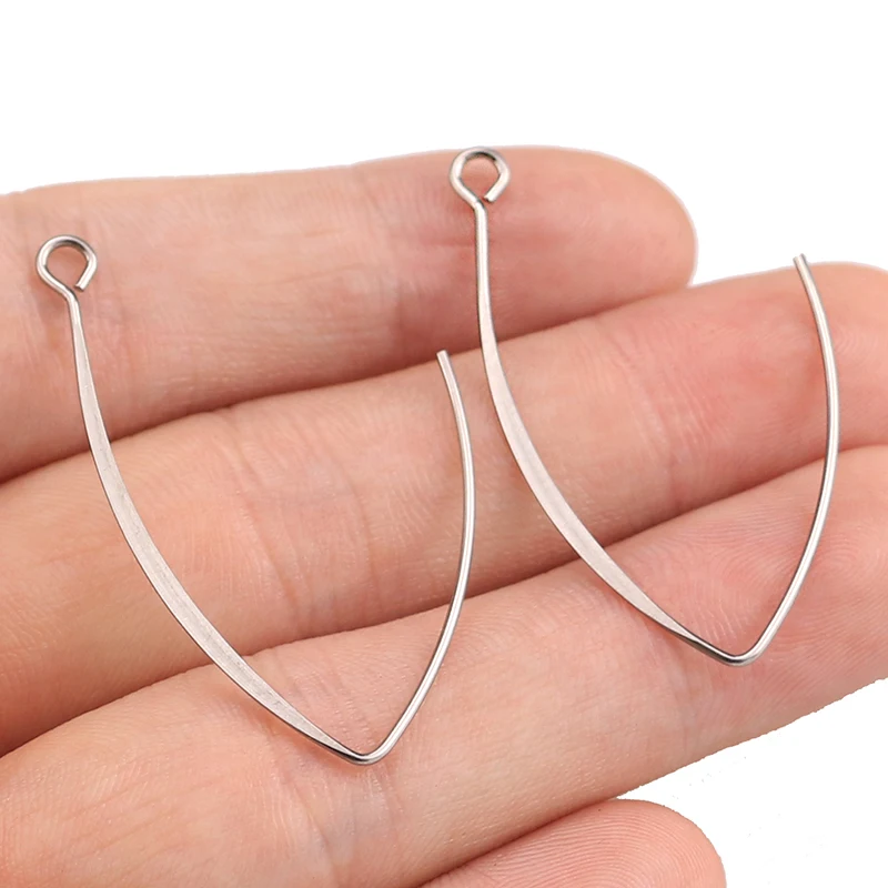 50pcs Stainless Steel Great Flat Ear Hook French Earring Hooks Wire Settings Base Settings for DIY Earrings Ear Jewelry Making