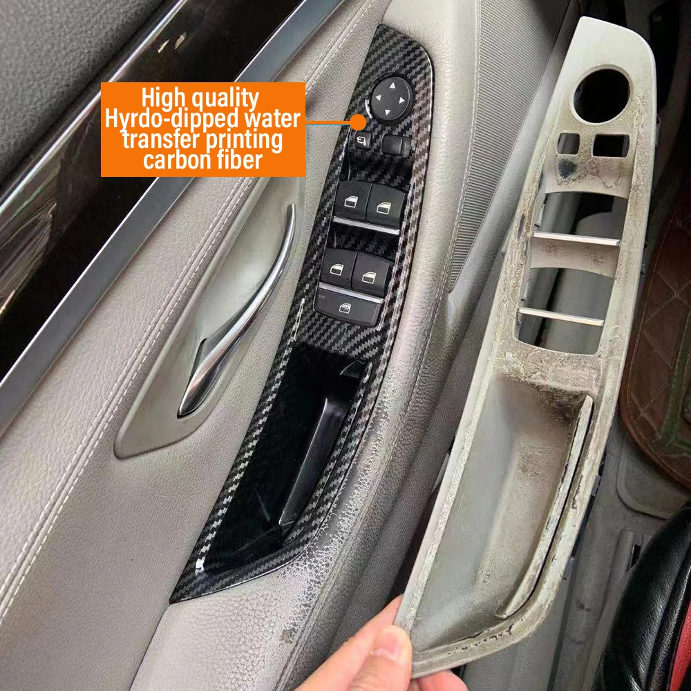 9 farben Links Stick LHD Beige Schwarz Carbon Faser Auto Innen Türgriff Pull 7PCS Set Für BMW 5 serie F10 F18 523 525 528 – Detail 18