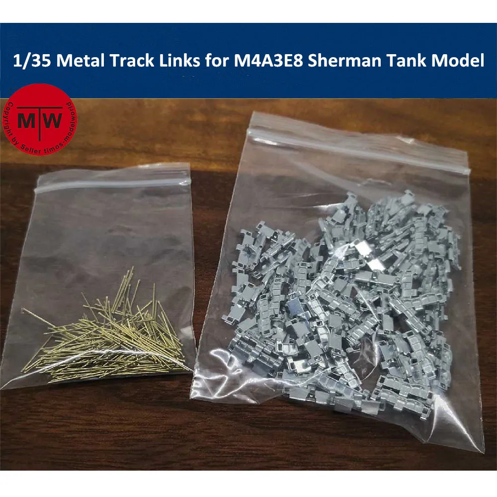 1/35 Scale Metal Track Links for M4A3E8 Sherman Tank Model w/metal pin Need Assemble