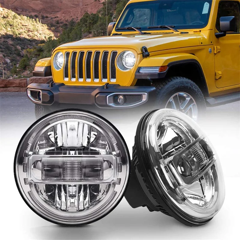 

7 Inch LED Headlight Round For Jeep Wrangler JK TJ For Hummer H1 H2 12V 24V For Suzuki Samurai Lada 4x4 urban Niva