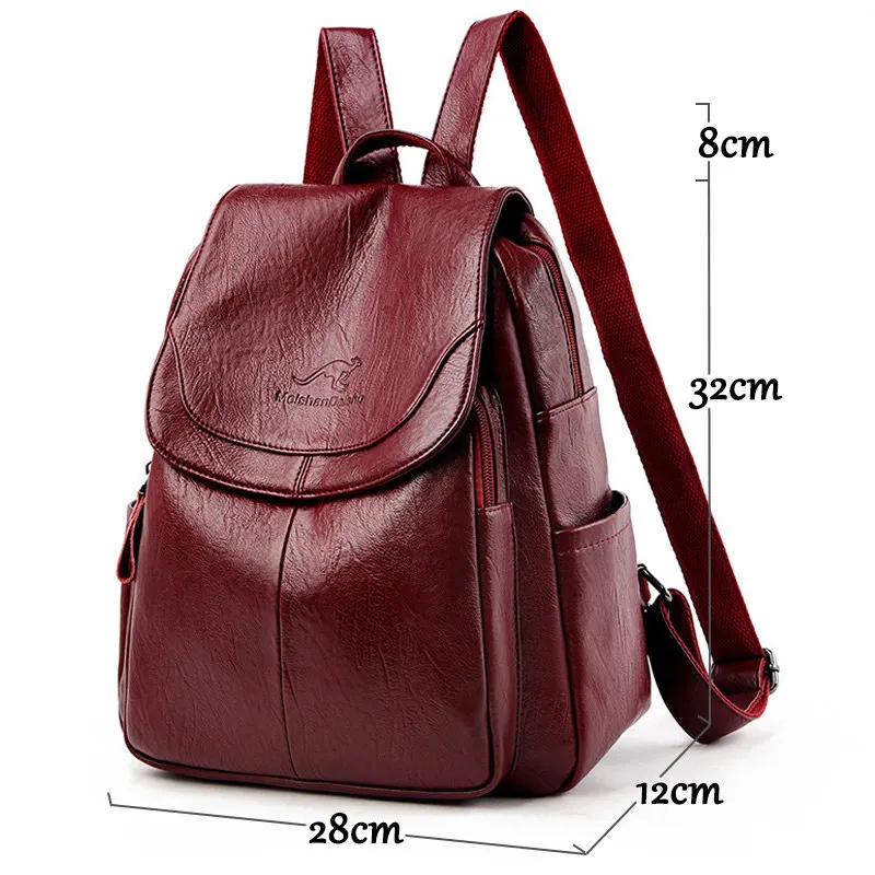 2024 New Vintage Women Backpack Large Capacity School Bags For Teenagers Girls School Backpack High Quality Leather Shoulder Bag