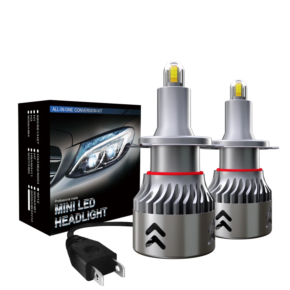 

360 Degree 8 Sides 2X 55W H7 Led Headlight Bulbs 6000K Mini Led H7 30000LM H7 Car Canbus Lamps Kit