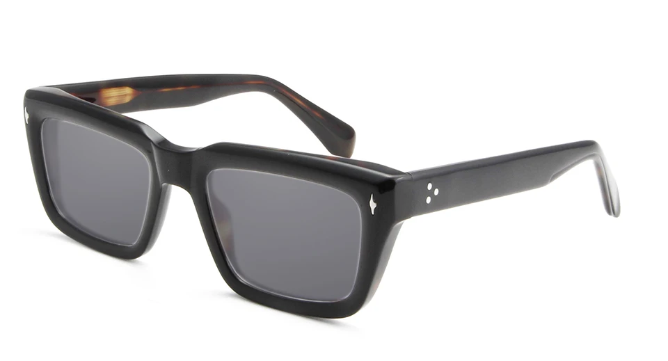 Hochwertige Dicke Acetat-Sonnenbrille für Herren, Marken-Designer, Nietenverzierte Quadratische Sonnenbrille für Damen, Übergroße UV400-Schutzgläser für Männer – Detail 10