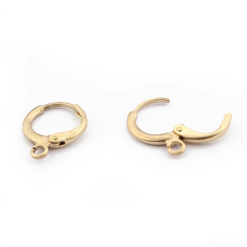 40pcs Raw Brass Earwire Earrings Fitting Open Looped French Earring Hook For Diy Women Earring Jewelry Making Accessories