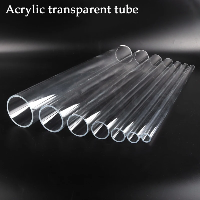 2Pcs O.D 16~60mm Transparent Acrylic Tube Aquarium Fish Tank Supplies Plexiglass Water Supply Pipe Garden Watering Fittings 50CM