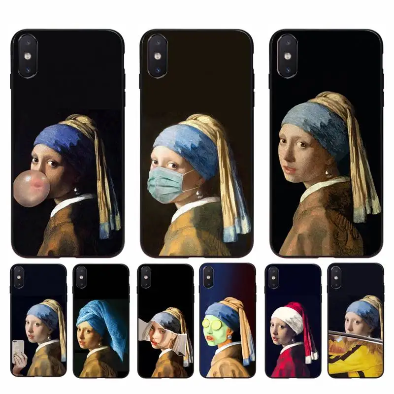 YNDFCNB Girl With A Pearl Earring Vermeer Phone Case for iphone 11 Pro Max X XS MAX 6 6s 7 8 plus 5 5S 5SE XR SE2020