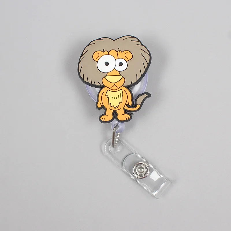 Big Eye Wild Animals Style Retractable Badge Reel For Nurse & Doctor Card Holder Office & Hospital Supplies Boy & Girl Name Card