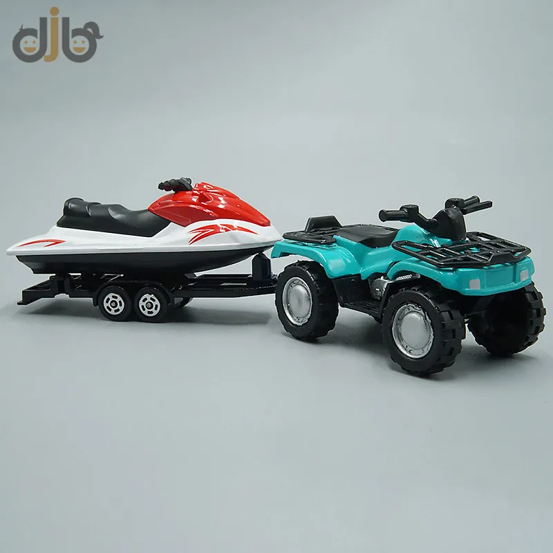 1:50 Diecast Car Model Toy Quad ATV With Jet-Ski Trailer