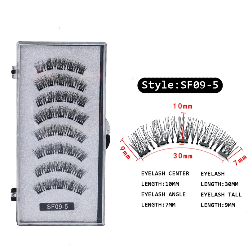 4 Paar 5 Magnete 3D Magnetische Falsche Wimpern Handgefertigte Künstliche Faux Cils Magnetische Natürliche Nerz-Wimpern mit Pinzette – Detail 11