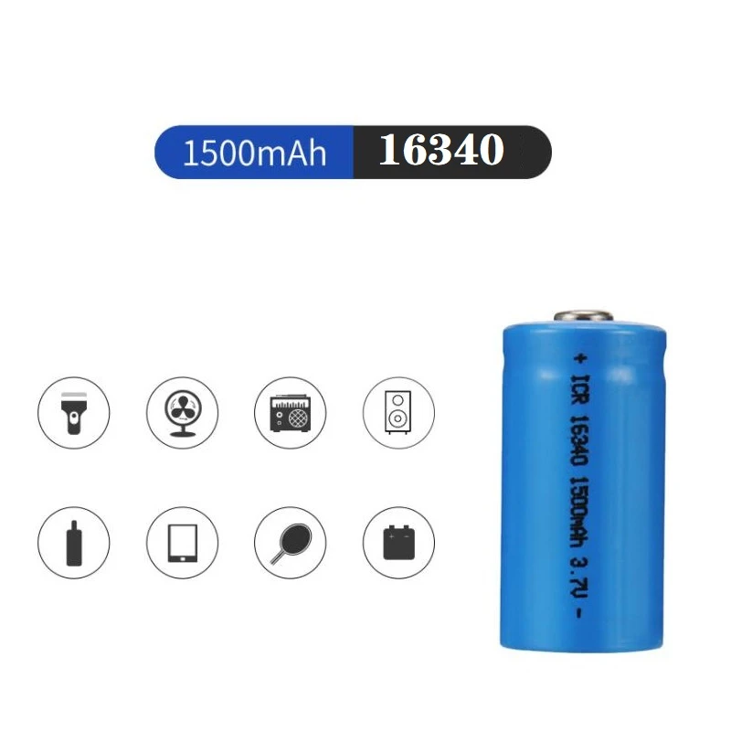 1500mAh 3.7V 16340 akumulatory CR123A bateria LED latarka ładowarka ścienna, podróżna do akumulatora litowo-jonowego 16340 CR123A