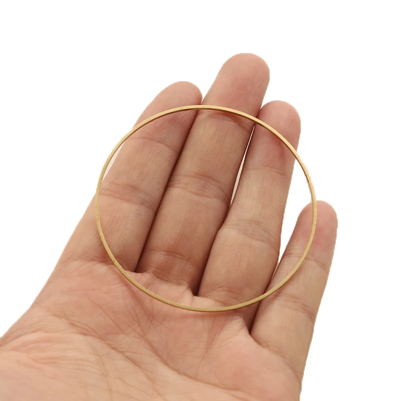 20pcs Raw Brass 50mm 55mm 60mm Large Circle Hoop Charm Connector Rings For DIY Dangling Jewelry Findings Making Accessories - Image 6