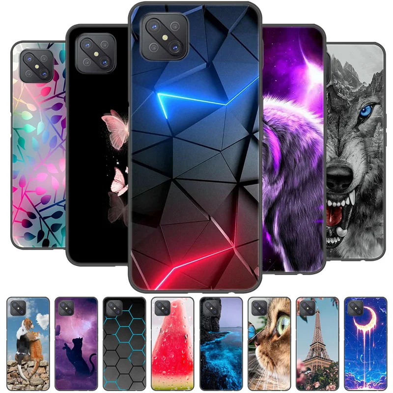 

For OPPO Reno 4Z 5G Case Reno4Z Silicone TPU Bumper Soft Phone Cover For OPPO Reno 4 Z 5G Cases Cartoon fundas Reno4 Z 5G Coques