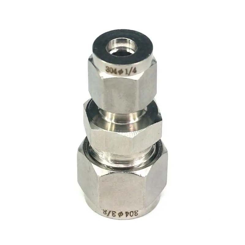 

Fit Tube O/D 1/4" To 3/8" Reducer 304 Stainless Steel Sleeve Ferrule Pneumatic Connector Adapter