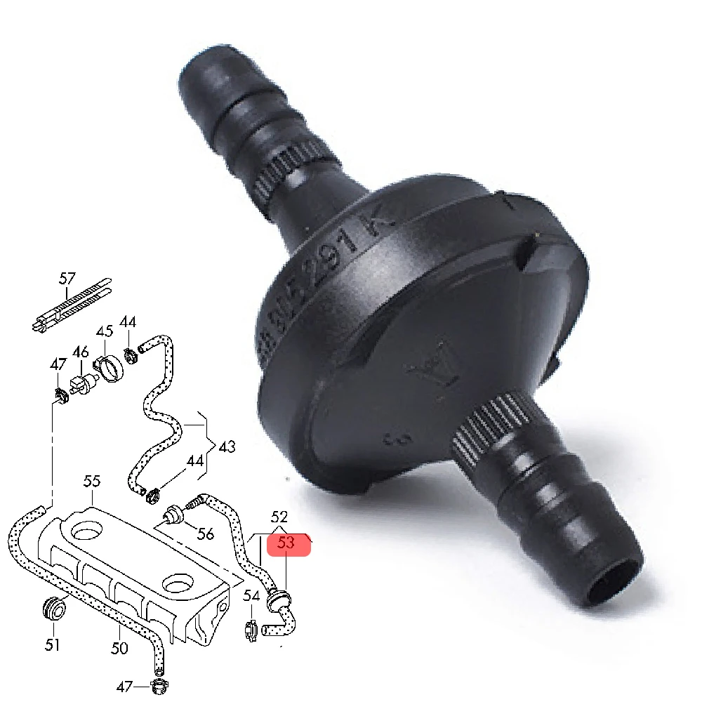 058905291 K 07C 133529 Samochodowy zawór zwrotny pompy powietrza 1.8 do VW EOS Golf Jetta Passat Touran Audi A4 A6 A3 S8 TT Skoda 3 Type — zdjęcie 3