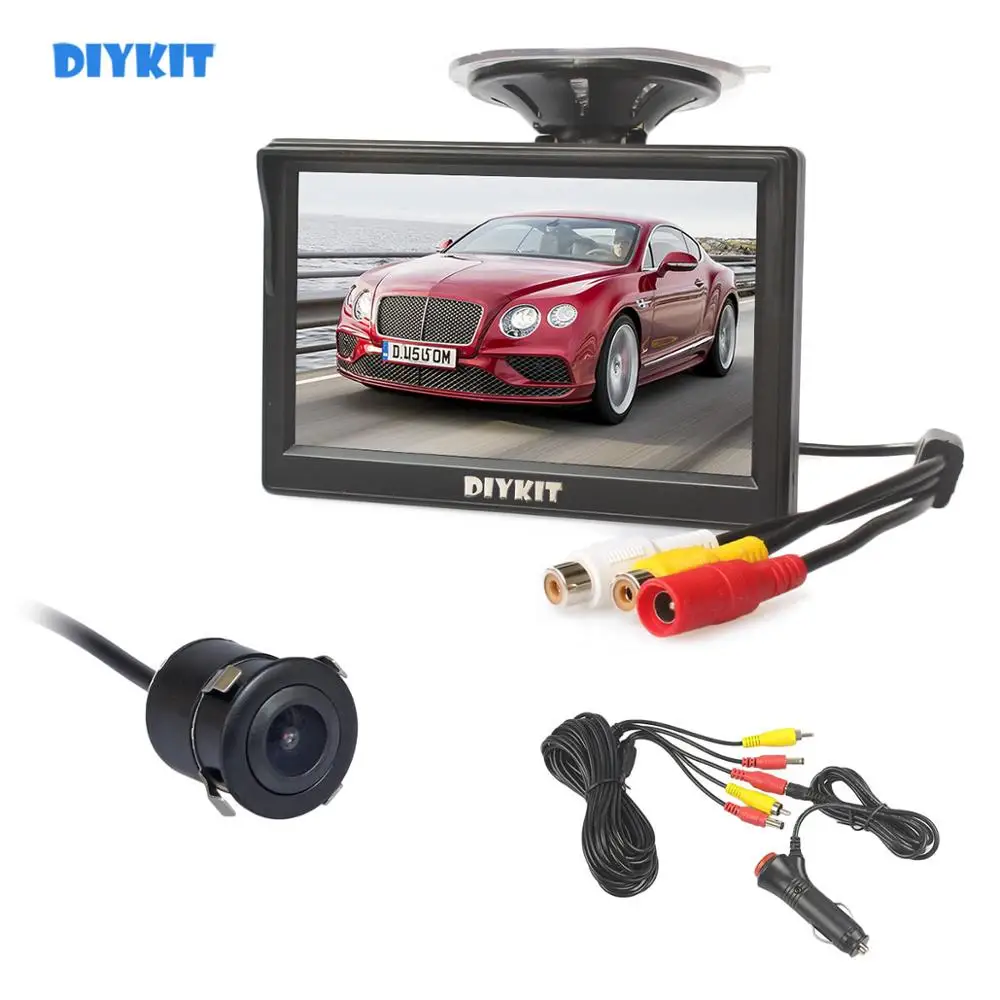 

DIYKIT 5inch TFT LCD Display HD Car Monitor Waterproof 18.5mm Backup HD Rear View Car Camera 7090