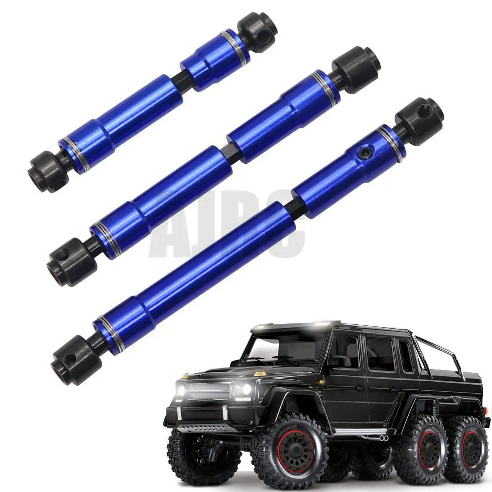 For Trax TRX4 Defender  TRX6 G63 6X6 1/10 RC Crawler Car   Accessories Parts 3pcs Metal Transmission Shaft CVD 75mm/103mm/128mm