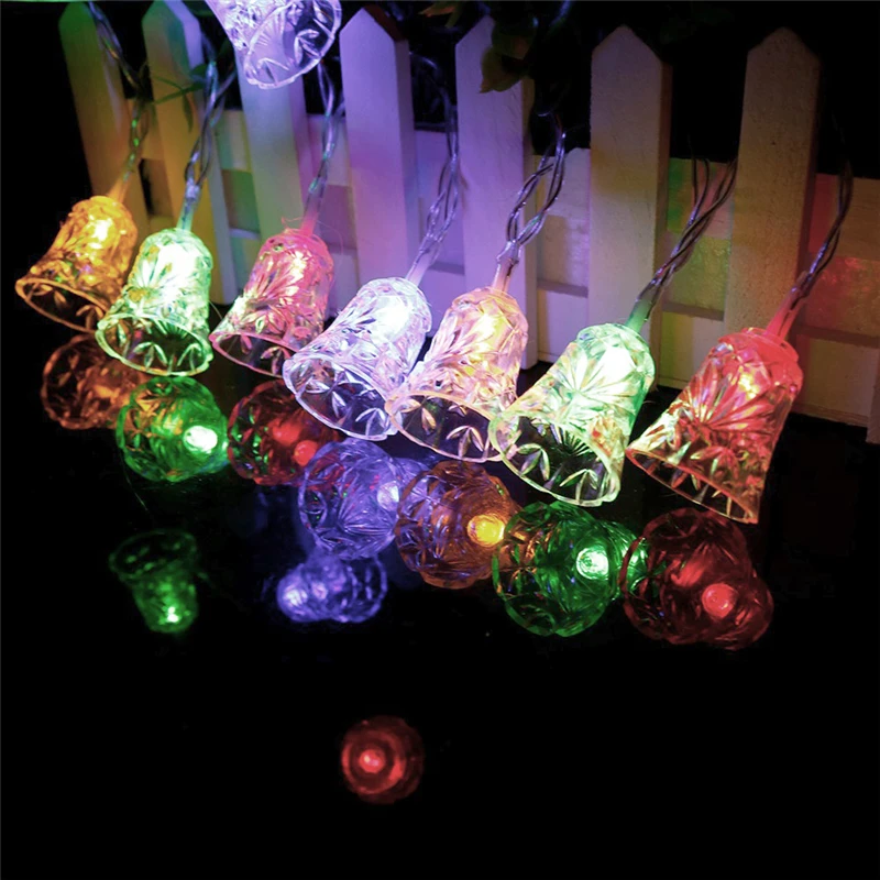 Christmas Tree Lights Festoon LED Mini Bells Fairy Light String 3m 6m Battery Operated Garland For Home Bedroom Decoration