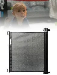 Indoor Outdoor Retractable Gate Child Pet Mesh Safety Door Pet Dog Fence Gate Safe Guard Protection Security Stairs Door For Kid