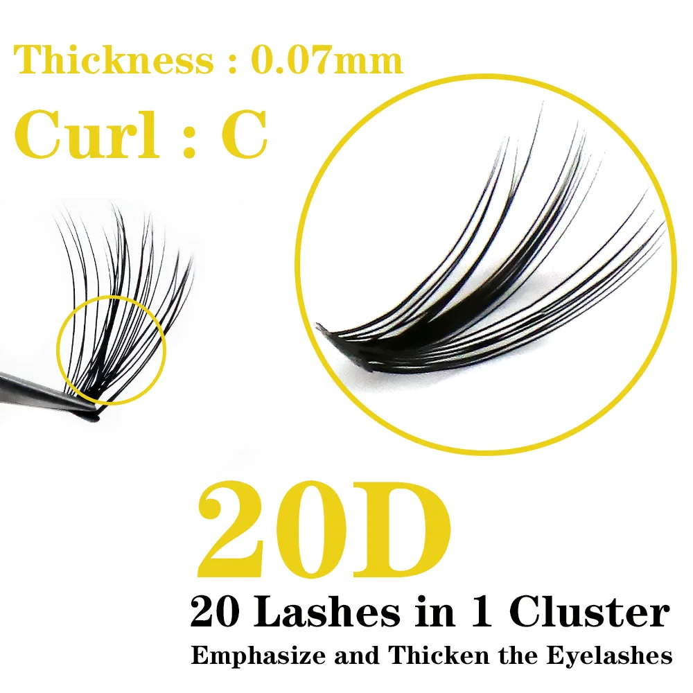 20/30D Mink False Eyelashes 1 box/60 cluster Natural Eyelash Extension Russia individual Eyelash bunches Makeup Lashes wholesale