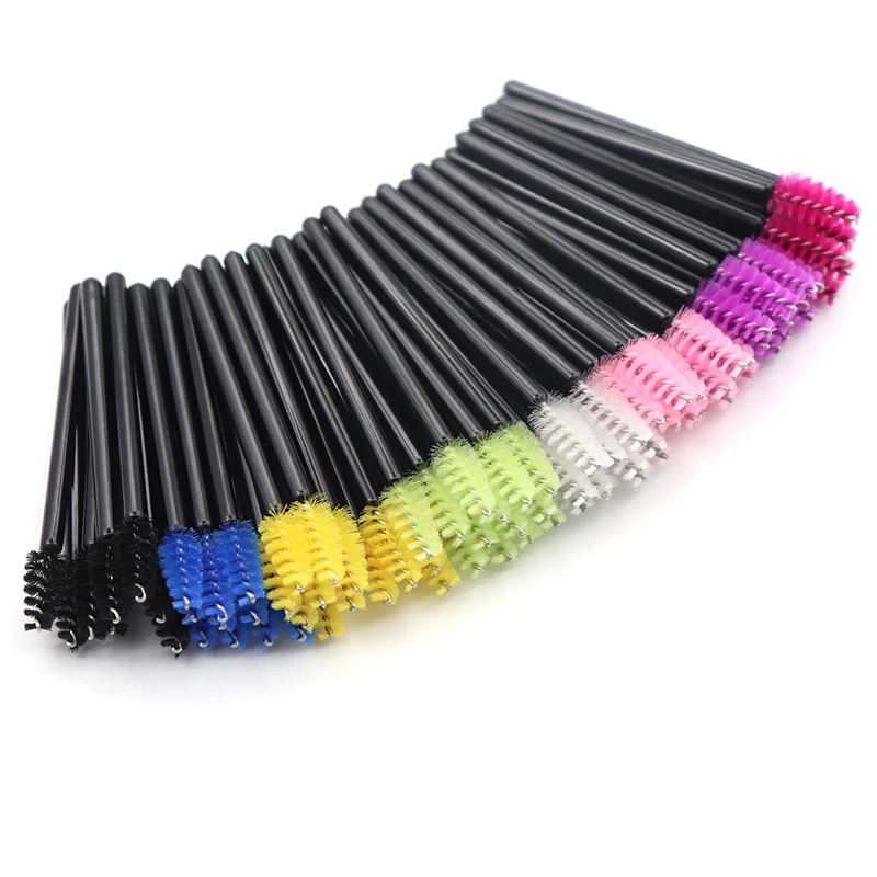 100 Stuks Wegwerp Wimper Make-Up Borstel Mini Wenkbrauw Kam Micro Spoolies Borstels Lash Extension Mascara Wands Beauty Tool