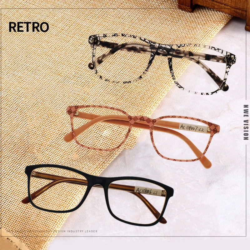 

China Factory Handmade Acetate Frame Women Men Spectacle Frame Myopic Glasses Prescription Reading Unisex