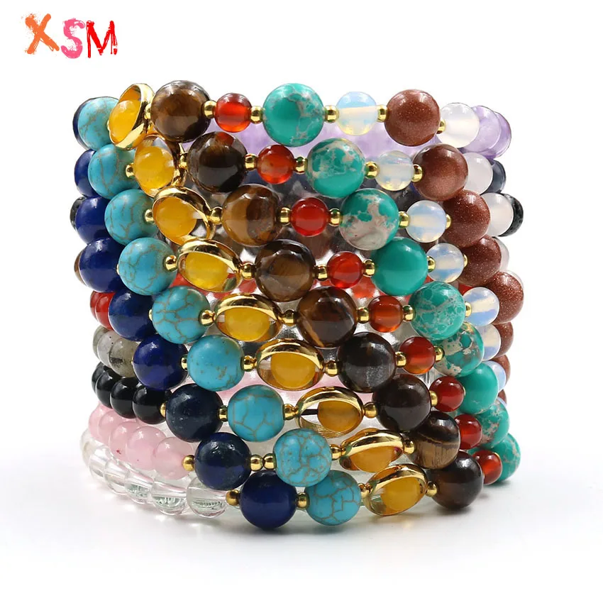 XSM New Style Exquisite Solar System Bracelet Eight Planetary Bracelets Natural Stone Crystal Bead For Women Men Fashion Jewelry