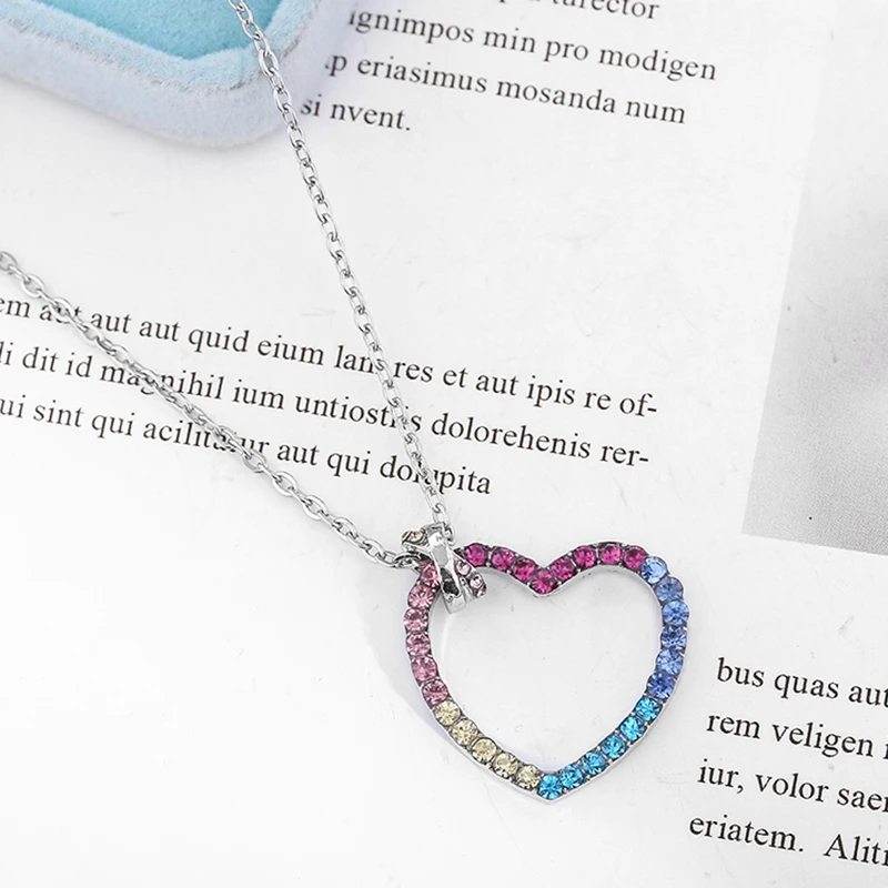 Vintage Love Rainbow Pendant Necklaces for Women Wedding Anniversary Fine Necklaces Fashion Jewelry Gift Special Offer Choker