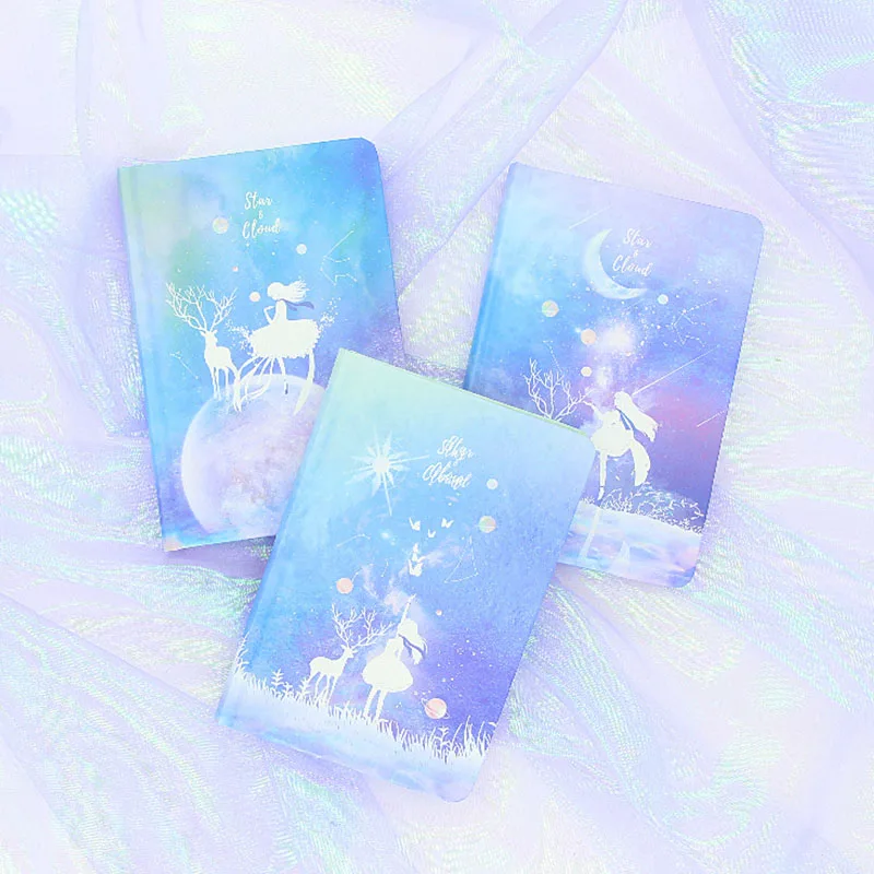 

Creative Dream Star Moon Notebook Cute Color Page Note Book Diary Planner Journal Notepad Stationery office School Supplies