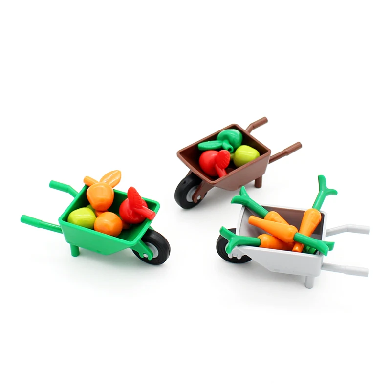 MOC City Building Block Accessories Utensil Wheelbarrow Frame Bricks 98288 Compatible Smooth Small Single Tire 59895 Toy Gifts