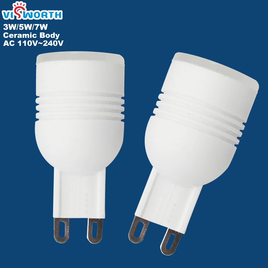 3W 5W 7W SMD3014 Led Lamp G9 Base SpotLight Ceramic Mini Body AC 110V 220V 240V Warm Cold White Led Bulbs Replace Halogen