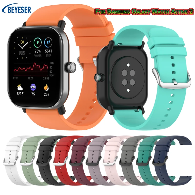 

20MM Universal Silicone Band For Samsung Galaxy Watch Active/2 Breathable Replacement Bracelet Wristband for Huami Amazfit BIP