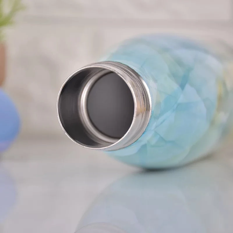 زجاجة ترمس مخصصة من الفولاذ المقاوم للصدأ ، قارورة معزولة بالتفريغ ، كوب حراري ساخن بارد للرياضة ، رخام إبداعي