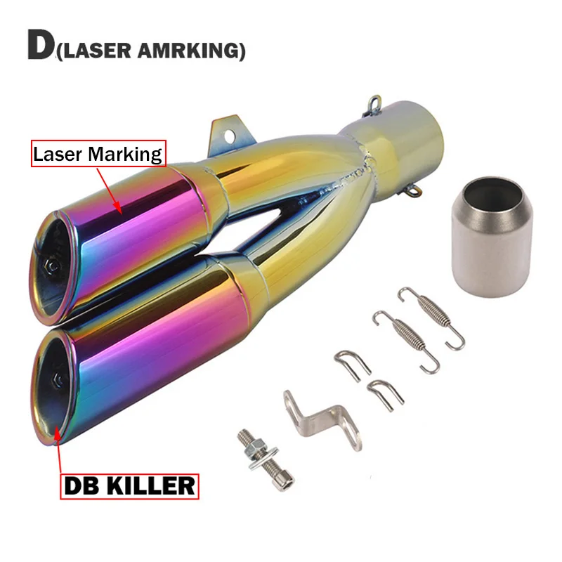 For Laser Marking Stainless Steel Motorcycle Exhaust Muffler With Moveable DB Killer For CB400 CBR190 600 FZ400 Z250 BN600