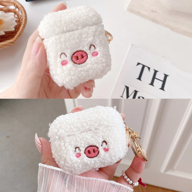 Cute Plush Pig Teddy Dog Case for Airpods Pro Bluetooth Earphone Protective Cases for Air Pods 1 2 Pro Headphone Charge Box Case