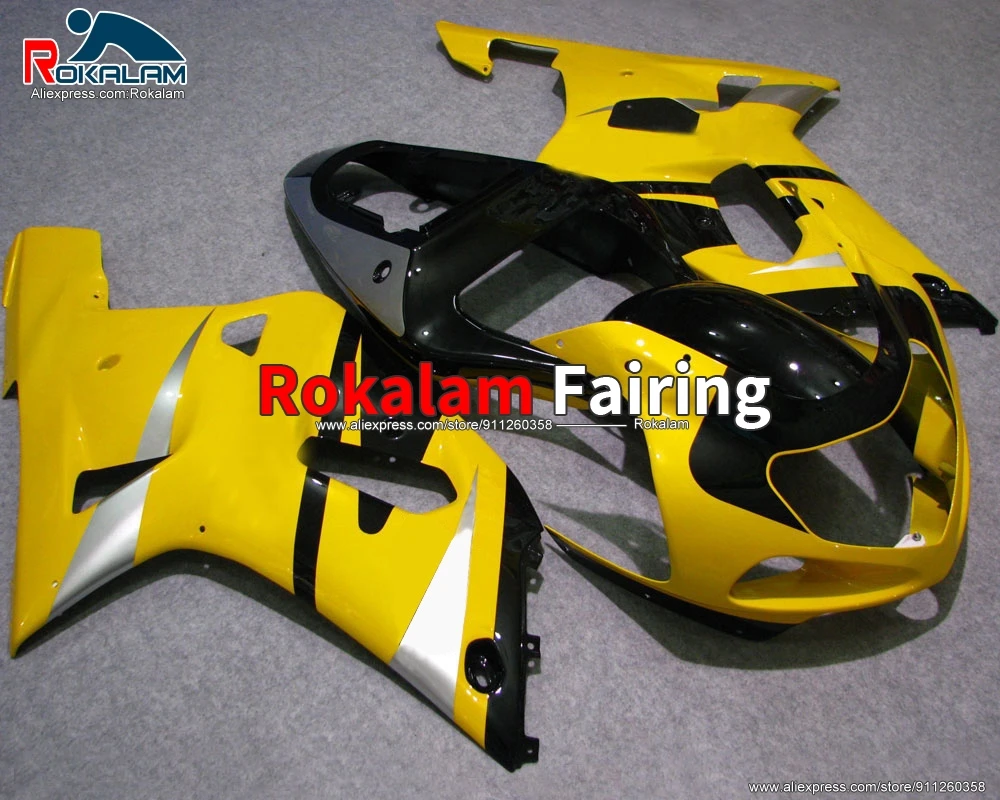 For Suzuki K1 GSXR600 GSXR750 2001 2003 GSX-R600 GSX-R750 2002 Yellow Black Motorbike Fairings Kit (Injection Molding)