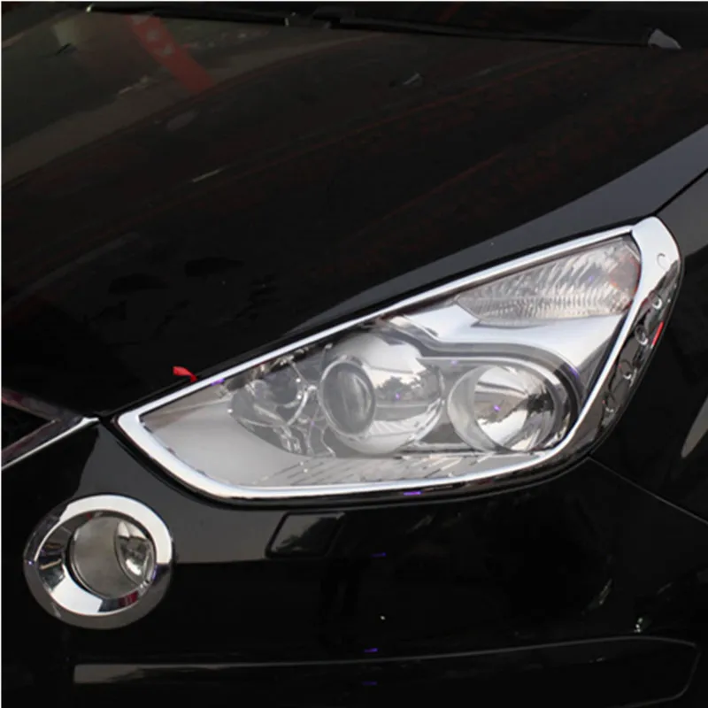 Car Styling Chrome Head Light Cover Trim For Ford S-MAX