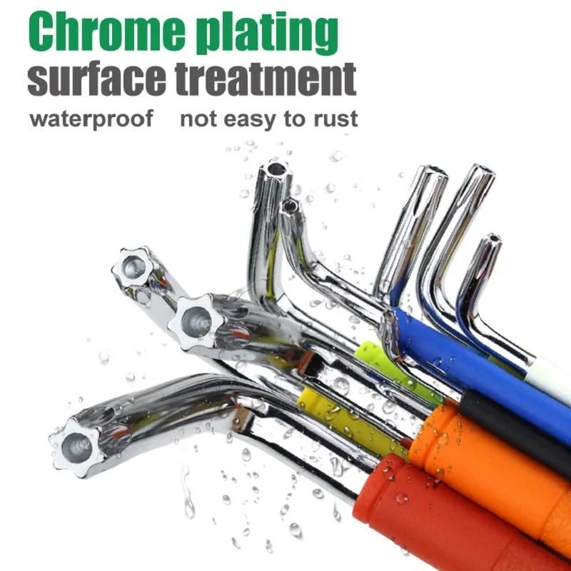 LAOA 9PCS Inner Hex Wrench Set Colorful Ball-head Torx-head Hexagonal Combination Screwdriver