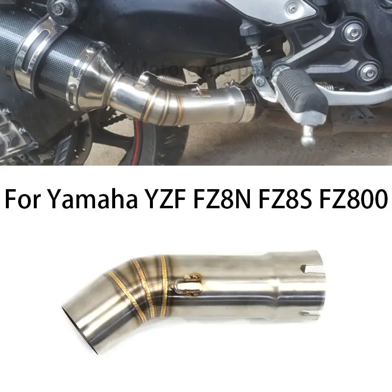 For Yamaha YZF FZ800 FZ8N FZ8S FZ8 Motorcycle Exhaust Muffler Pipe Middle muffler Connector Link Pipe Tube Stainless Steel