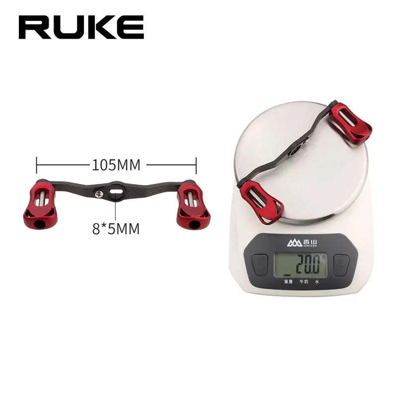 Ruke New Fishing Reel Handle Carbon Fiber Handle For Baitcasting Super Light High Quality Hole Size 8*5/7*4mm Length 105 mm DIY