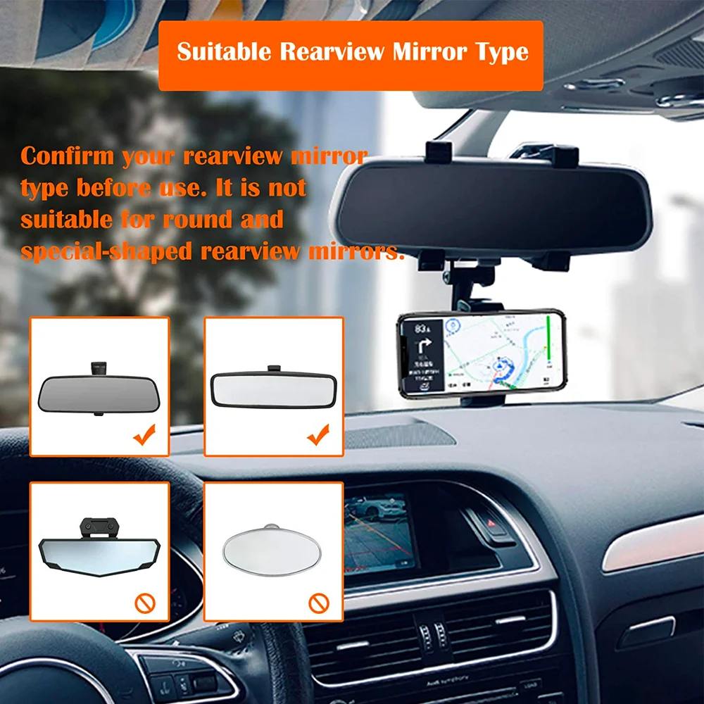 Xnyocn Car Phone Holder Car Rearview Mirror Mount 360 Degrees For iPhone 8 11 12 Samsung S10 S20 GPS Smartphone Stand Universal