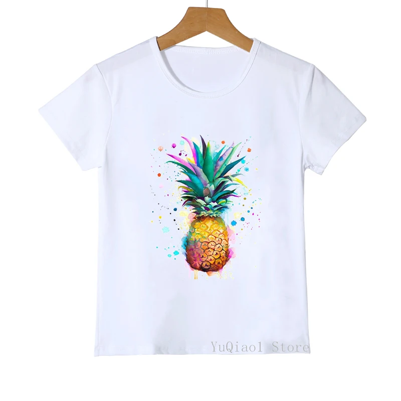 Colorful Ice Cream Print Children's T-Shirts Cute Baby Girls Tshirt Summer Lovely Kids Clothing Top Boy's T Shirts White Clothes