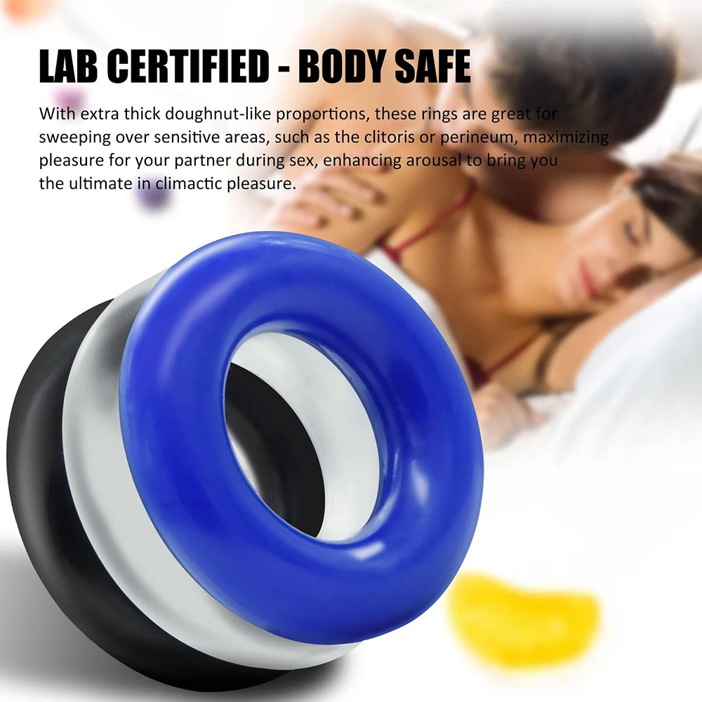 2Pcs/Set Mens Cock Ring Delay Ejaculation Penis Rings Rubber Rings Penis Enlargement Sex Toys For Male Sex Ring Adult Toy 18