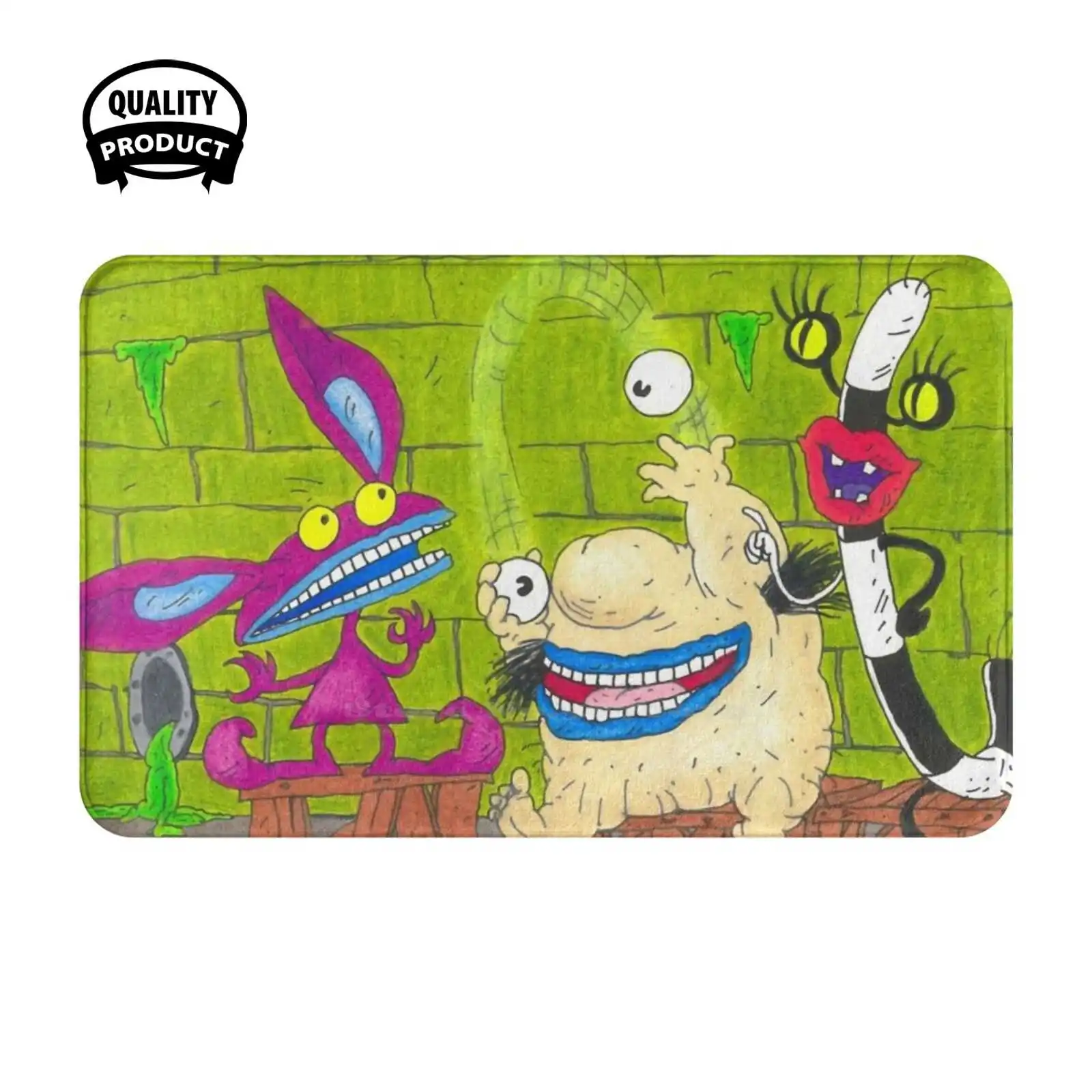 Aaahh!!! Real Monsters Ickis Krumm Oblina Soft Cushion Home Carpet Door Mat Car Rug Aaahh Real Monsters Krumm Ickis Oblina