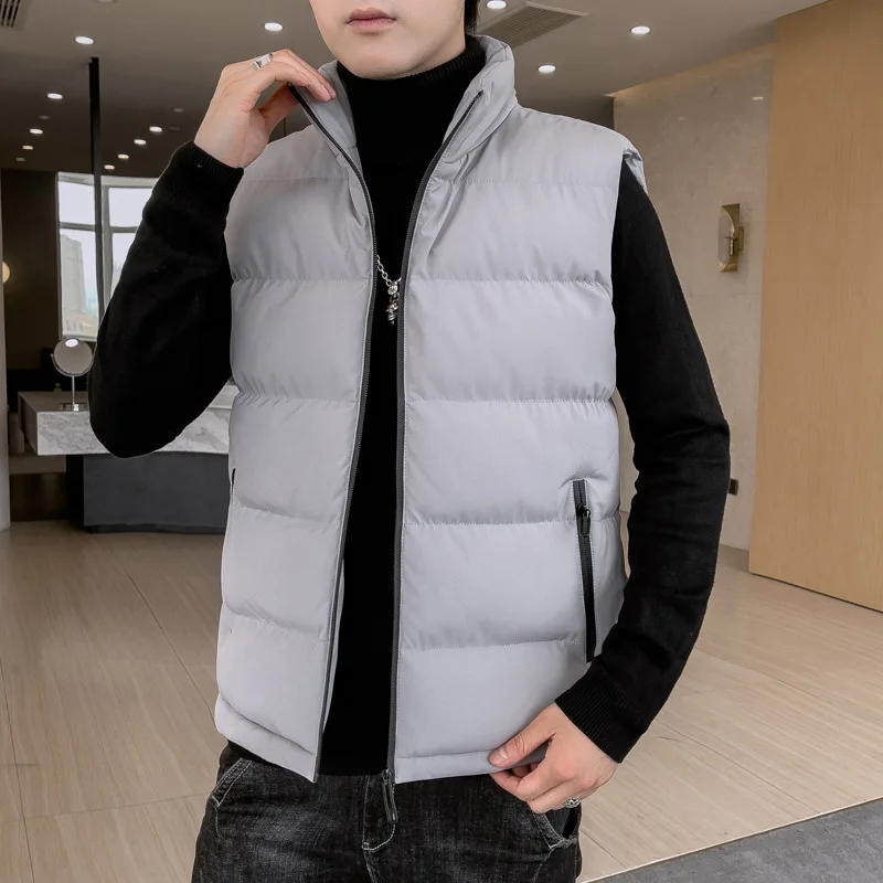 Autumn Winter New Fashion 2022  Men's Short Waistcoat Warm Vest Sleeveless Down Cotton Stand Collar Coat Colete Oakley