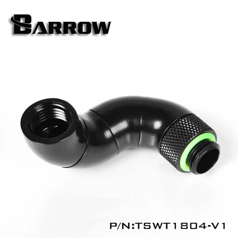 Barrow pc water cooling Rotary Fittings tube connector 180 degree serpentine double inner teeth 4 rotating cooler TSWT1804-V1