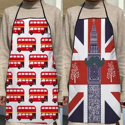 New Arrival LONDON Cartoon Apron Kitchen Aprons For Women Oxford Fabric Cleaning Pinafore Home Cooking Accessories Apron