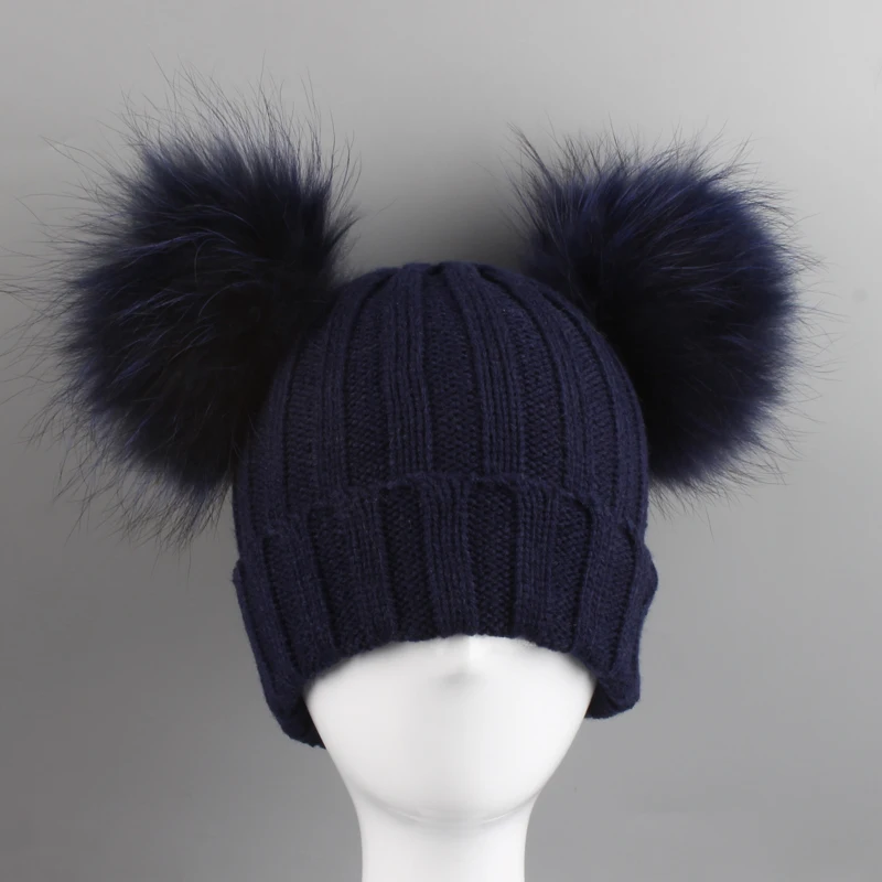 Gorro de pompom para bebês, chapéu tricô para meninos e meninas, chapéu de inverno para crianças