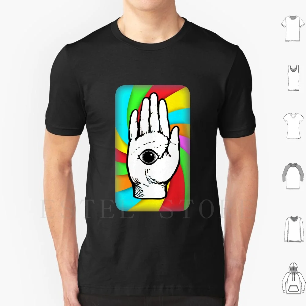 Mains hypnotiques t-shirt imprimé coton hypnotique main oeil tout voir oeil hipnotique oeil hypnotique affascinant oeil Trippy Trippy
